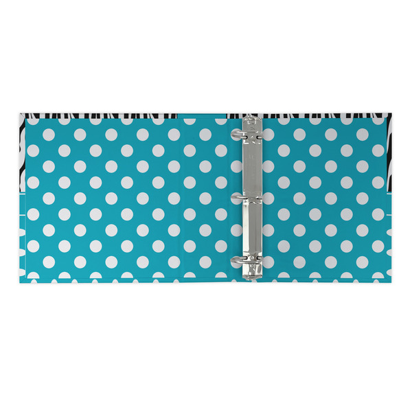 Dots & Zebra 3 Ring Binders - Full Wrap - 2" - OPEN INSIDE