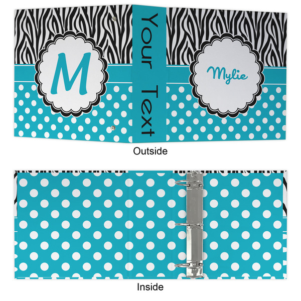 Dots & Zebra 3 Ring Binders - Full Wrap - 3" - APPROVAL