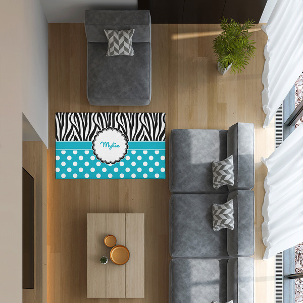 Dots & Zebra 3'x5' Indoor Area Rugs - IN CONTEXT
