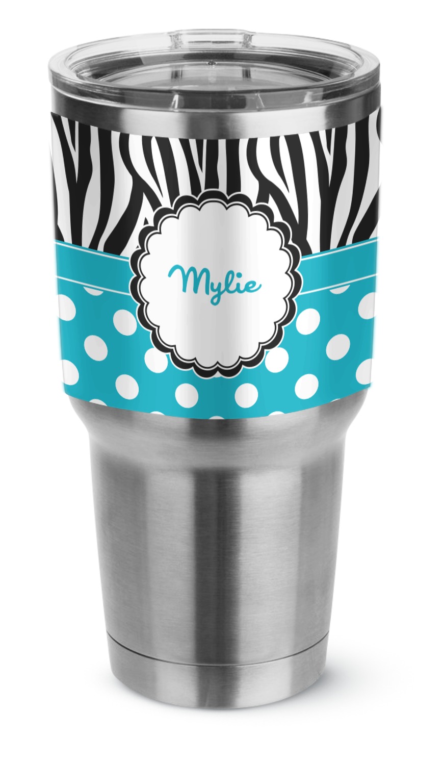 Dots & Zebra Stainless Steel Tumbler 30 oz (Personalized