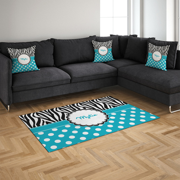 Dots & Zebra 4'x6' Indoor Area Rugs - IN CONTEXT