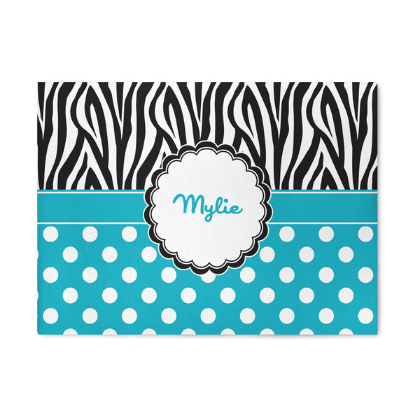 Custom Dots & Zebra 5' x 7' Patio Rug (Personalized)