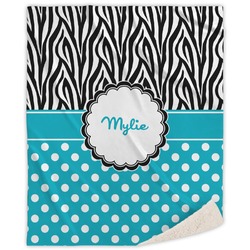 Dots & Zebra Sherpa Throw Blanket (Personalized)