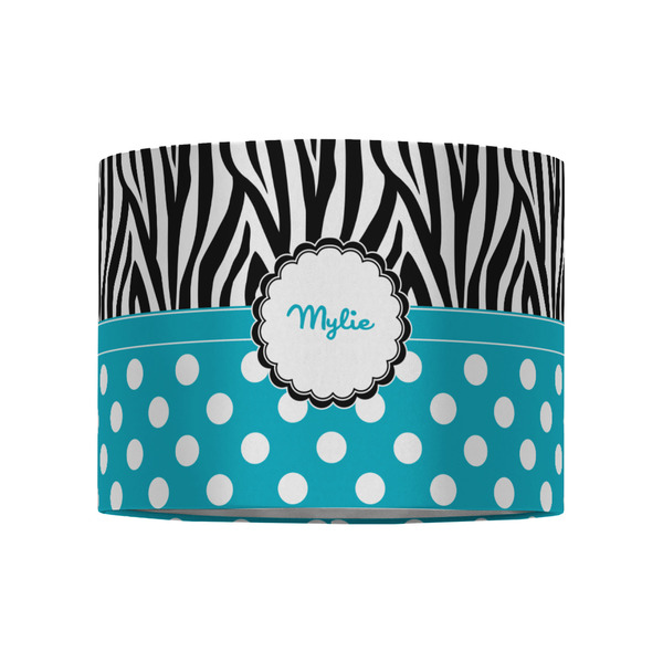 Dots & Zebra 8" Drum Lampshade - FRONT (Fabric)