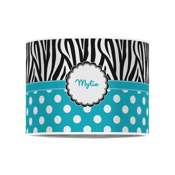 Dots & Zebra 8" Drum Lampshade - FRONT (Poly Film)