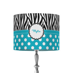 Dots & Zebra 8" Drum Lamp Shade - Fabric (Personalized)