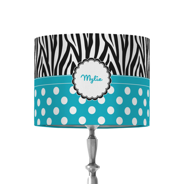 Custom Dots & Zebra 8" Drum Lamp Shade - Fabric (Personalized)