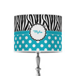 Dots & Zebra 8" Drum Lamp Shade - Poly-film (Personalized)