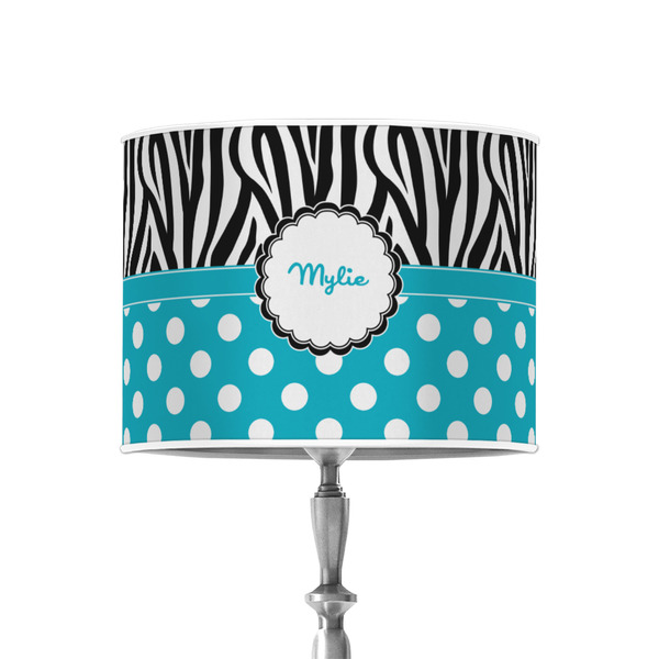 Dots & Zebra 8" Drum Lampshade - ON STAND (Poly Film)