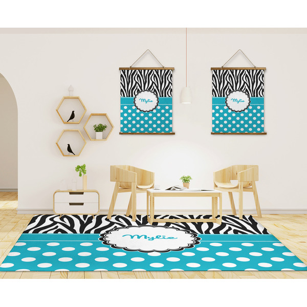 Dots & Zebra 8'x10' Indoor Area Rugs - IN CONTEXT
