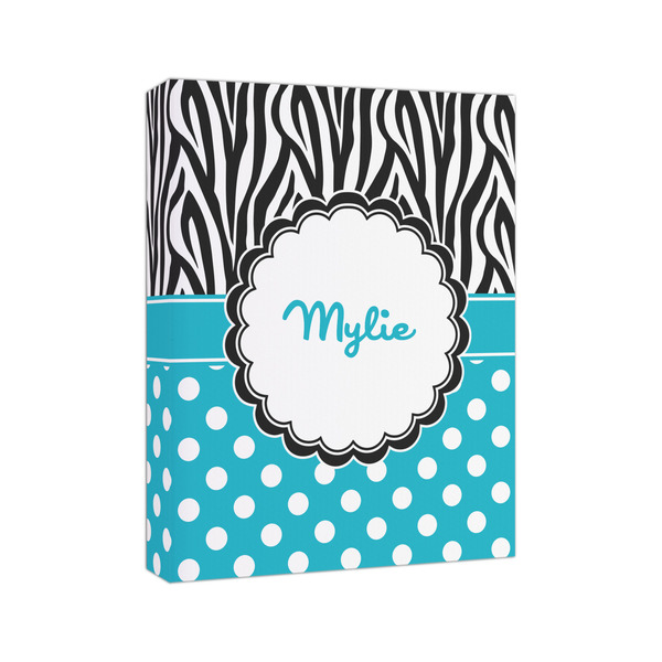 Dots & Zebra 8x10 - Canvas Print - Angled View