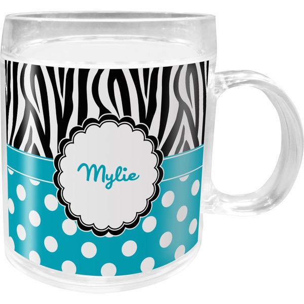Custom Dots & Zebra Acrylic Kids Mug (Personalized)