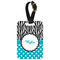 Dots & Zebra Metal Luggage Tag w/ Name or Text
