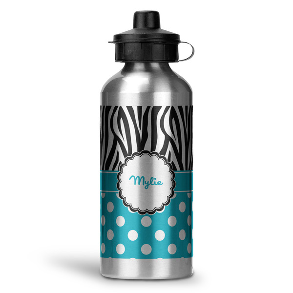 Custom Dots & Zebra Water Bottles - 20 oz - Aluminum (Personalized)