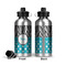 Dots & Zebra Aluminum Water Bottle - Front and Back