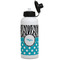 Dots & Zebra Aluminum Water Bottle - White Front