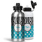Dots & Zebra Aluminum Water Bottles - MAIN (white &silver)