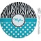 Dots & Zebra 8" Glass Appetizer / Dessert Plates - Single or Set (Personalized)