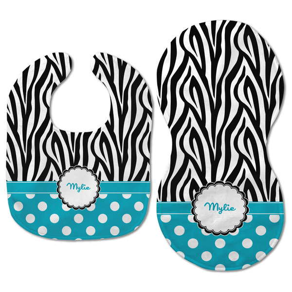Dots & Zebra Baby Bib & Burp Set - Approval (new bib & burp)