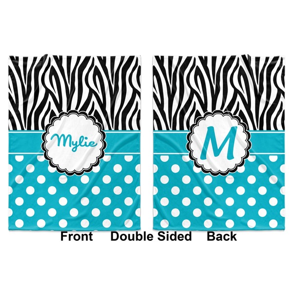 Dots & Zebra Baby Blanket (Double Sided - Printed Front and Back)