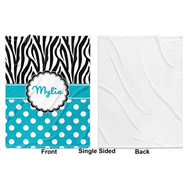 Dots & Zebra Baby Blanket (Single Side - Printed Front, White Back)