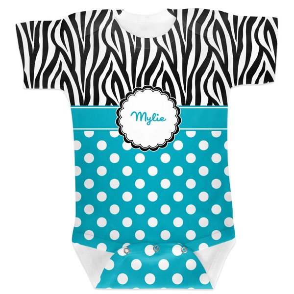 Custom Dots & Zebra Baby Bodysuit (Personalized)