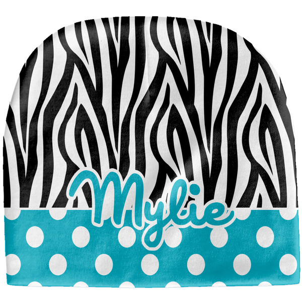 Custom Dots & Zebra Baby Hat (Beanie) (Personalized)