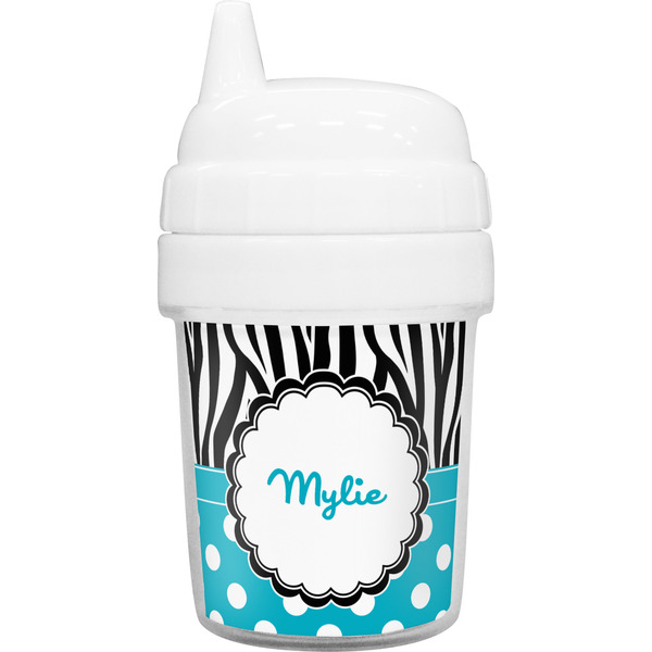 Custom Dots & Zebra Baby Sippy Cup (Personalized)