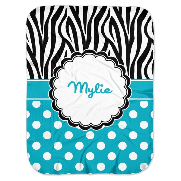Custom Dots & Zebra Baby Swaddling Blanket (Personalized)