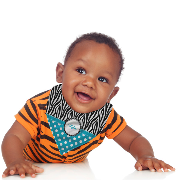 Dots & Zebra Bandana Bib - (Lifestyle 1 boy)
