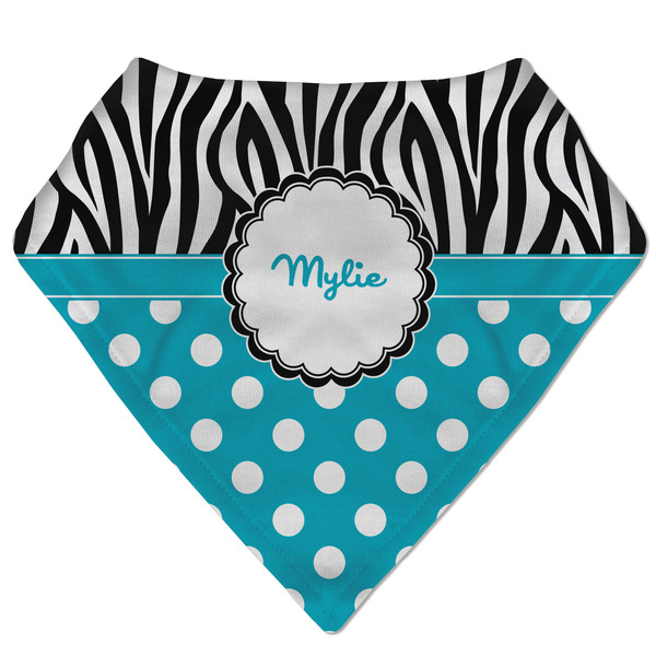 Custom Dots & Zebra Bandana Bib (Personalized)