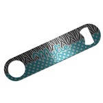 Dots & Zebra Bar Bottle Opener - Silver w/ Name or Text