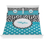 Dots & Zebra Comforter Set - King (Personalized)