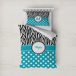 Dots & Zebra Duvet Cover Set - Twin (Personalized)