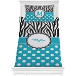 Dots & Zebra Comforter Set - Twin XL (Personalized)