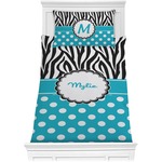 Dots & Zebra Comforter Set - Twin XL (Personalized)