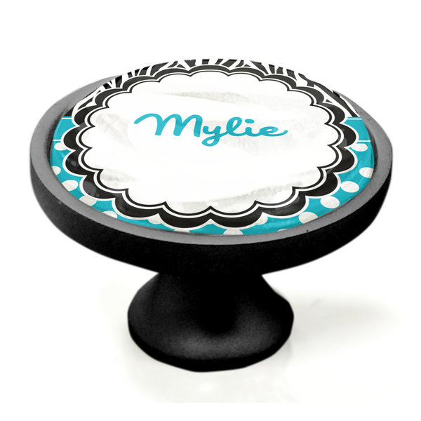 Dots & Zebra Black Custom Cabinet Knob (Side)