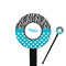 Dots & Zebra Black Plastic 7" Stir Stick - Round - Closeup
