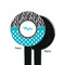Dots & Zebra Black Plastic 7" Stir Stick - Single Sided - Round - Front & Back