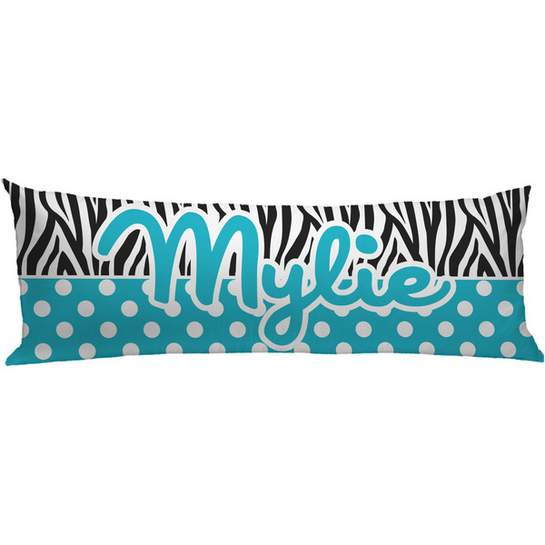 Custom Dots & Zebra Body Pillow Case (Personalized)