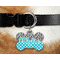 Dots & Zebra Bone Shaped Dog Tag on Collar & Dog