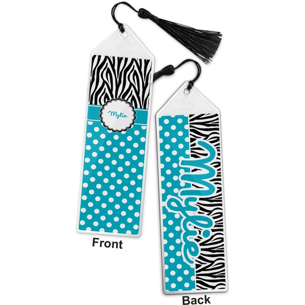 Dots & Zebra Bookmark with tassel - Front and Back