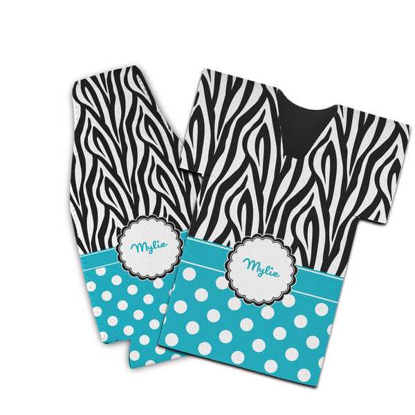 Custom Dots & Zebra Bottle Cooler (Personalized)