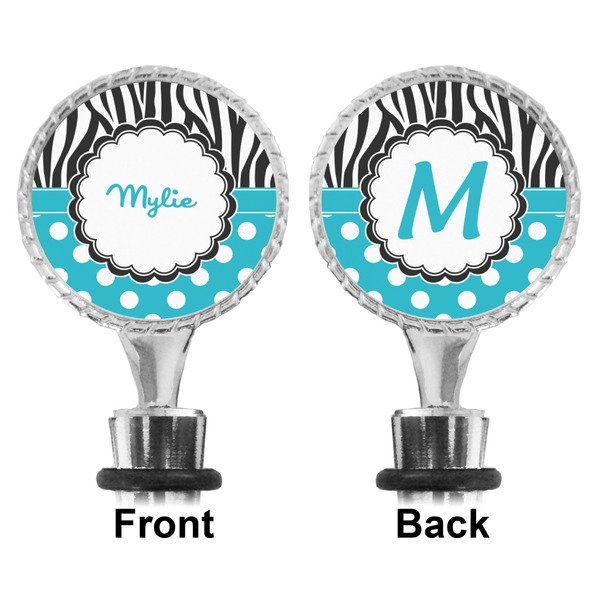 Dots & Zebra Bottle Stopper - Front and Back