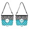 Dots & Zebra Bucket Bags w/ Genuine Leather Trim - Double - Front and Back