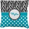Dots & Zebra Faux-Linen Throw Pillow 18" (Personalized)
