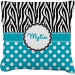 Dots & Zebra Faux-Linen Throw Pillow 26" (Personalized)
