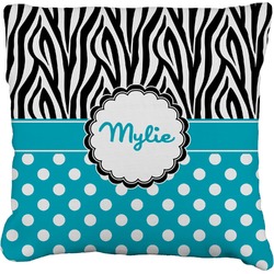 Dots & Zebra Faux-Linen Throw Pillow 26" (Personalized)