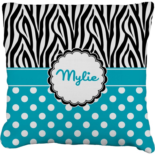 Custom Dots & Zebra Faux-Linen Throw Pillow 26" (Personalized)