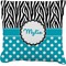 Dots & Zebra Burlap Pillow (Personalized)